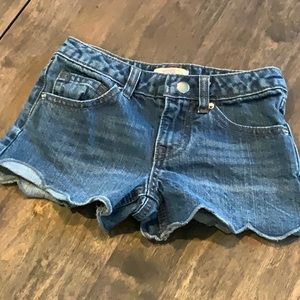 Girls Ruffled Denim Shorts